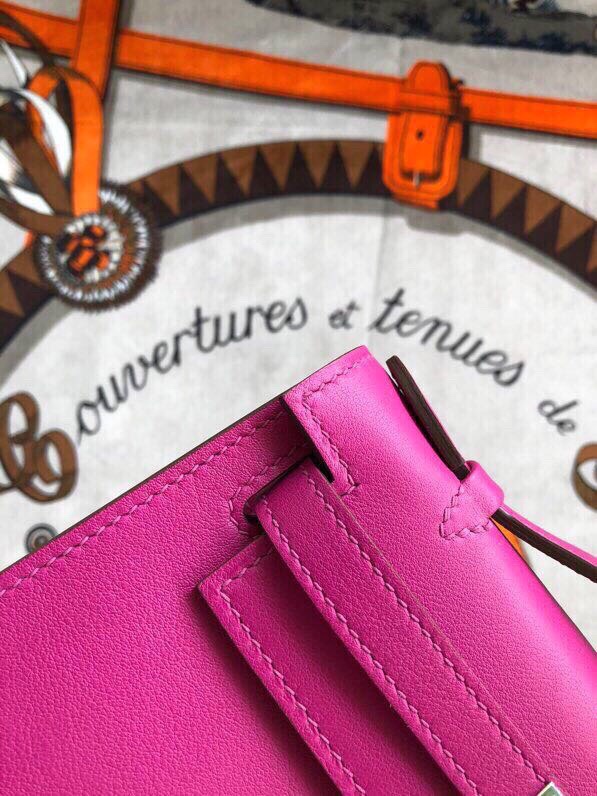 에르메스 미니 켈리백22 로즈퍼플 은장 스위프트